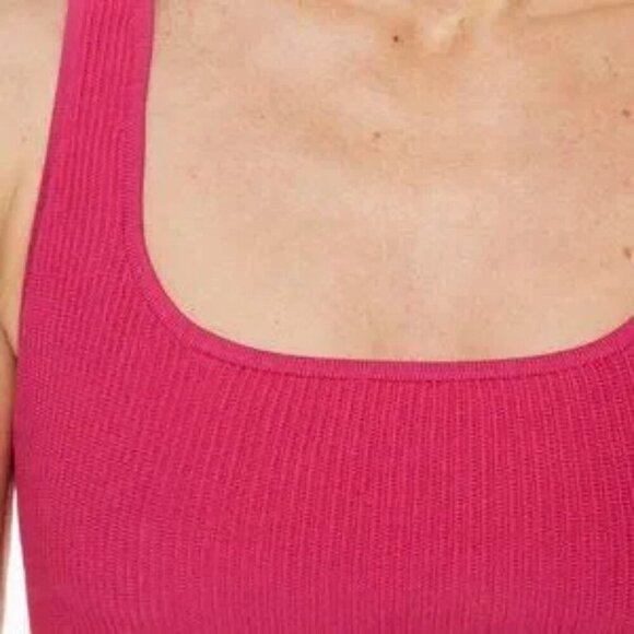 ARITZIA Babaton Sculpt Pink Knit Square Neck Tank Small - Picture 5 of 8
